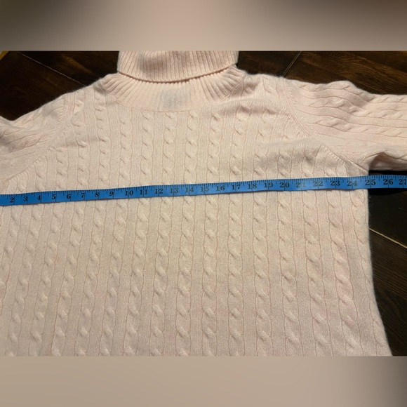 Lands End 100% Cashmere Turtleneck Cable Knit Sweater Womens Plus 2X Luxury Pink - Picture 7 of 11